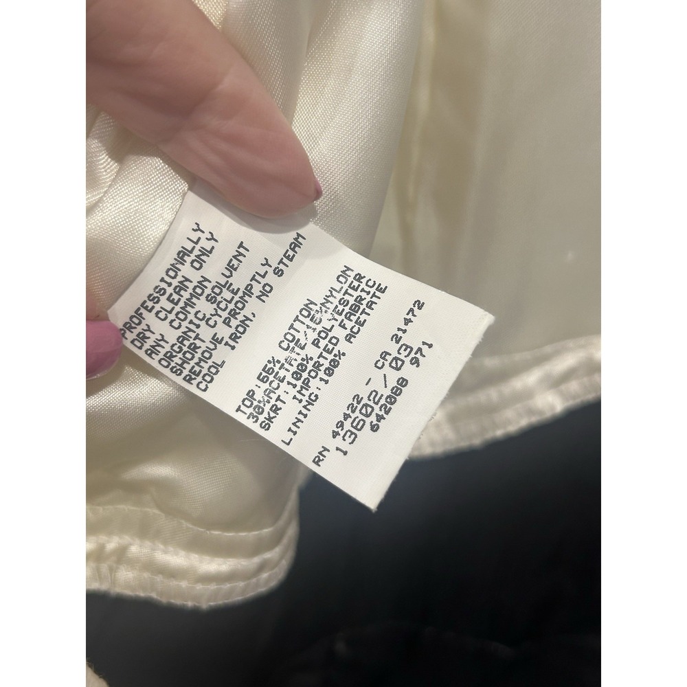 Scott McClintock Lace Formal Dress/Gown Vintage Size 12 Ivory Lace Coquette 80s - Picture 15 of 16